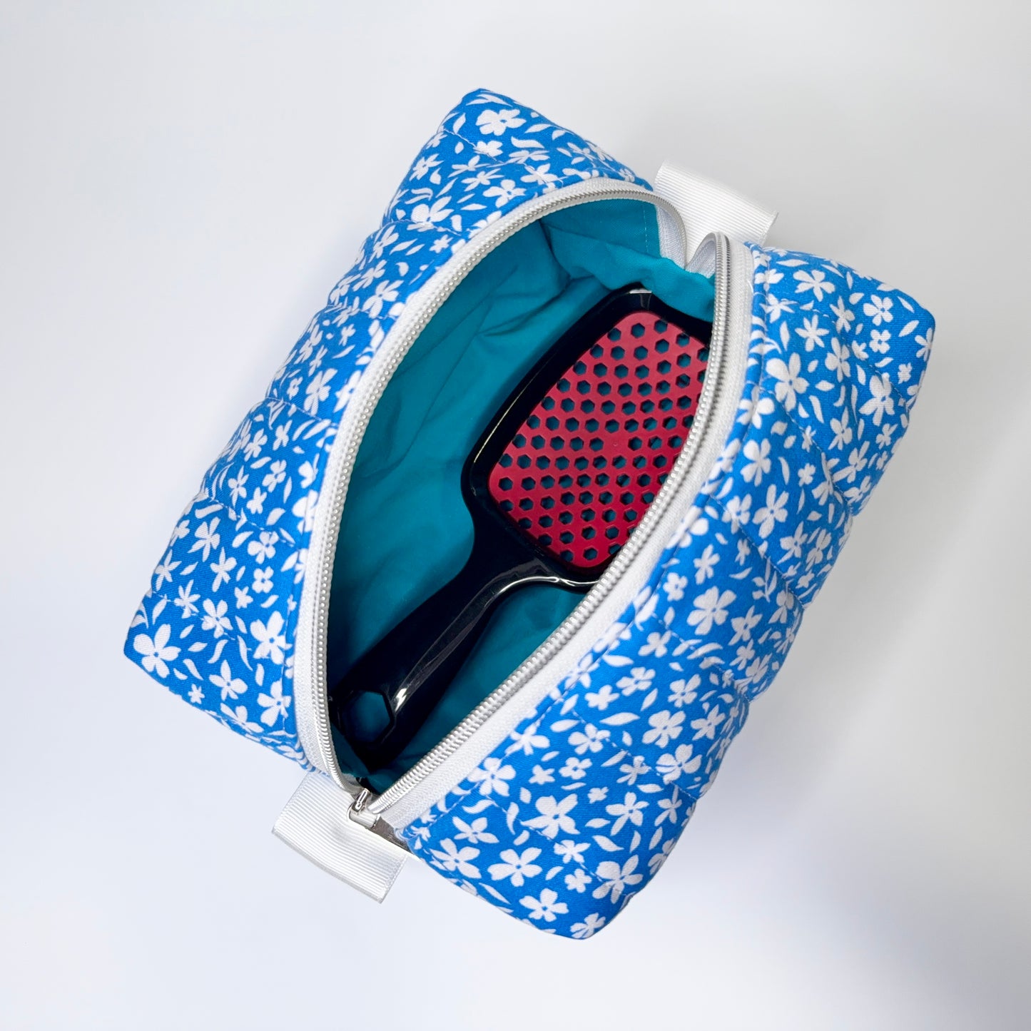 Floral Makeup Bag Quilted Cotton Cosmetic Zipper Bag